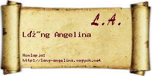 Láng Angelina névjegykártya